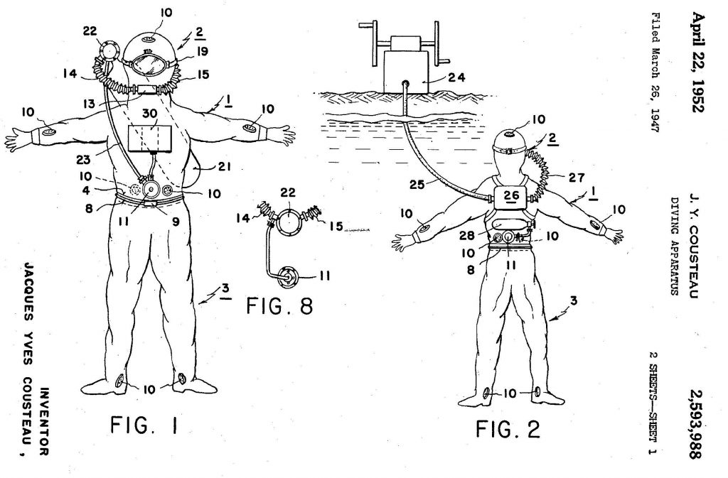 Escafandra inventada por Cousteau